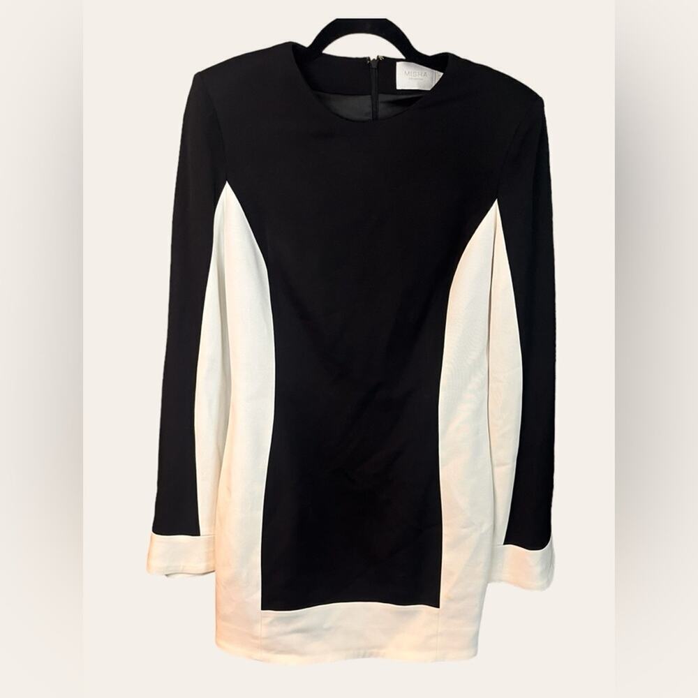 Misha Collection Black & White Wide Sleeve Mini Dress Size 8